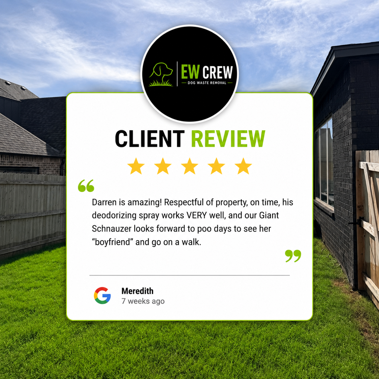 EW Crew Google review card